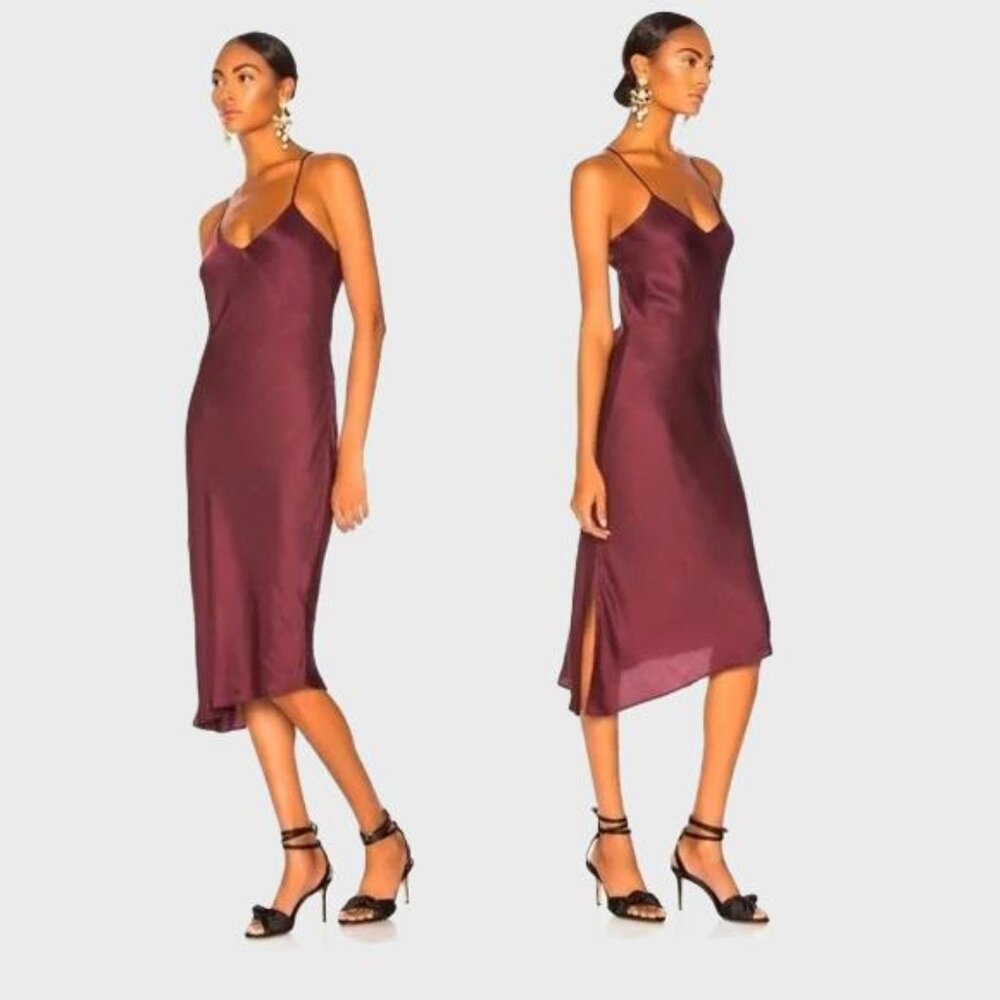 NWT Adriano Goldschmied, Size Small, Scarlet Asymmetrical Slip Dress, Burgundy